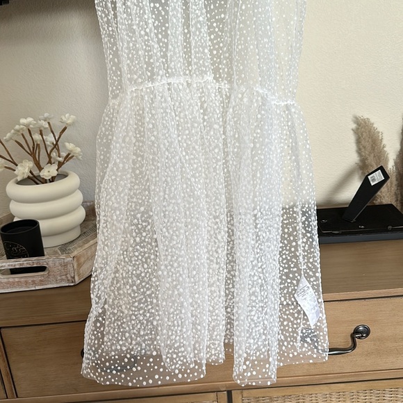 Anthropologie Sheer Dot Tulle Slip Dress - Picture 6 of 13